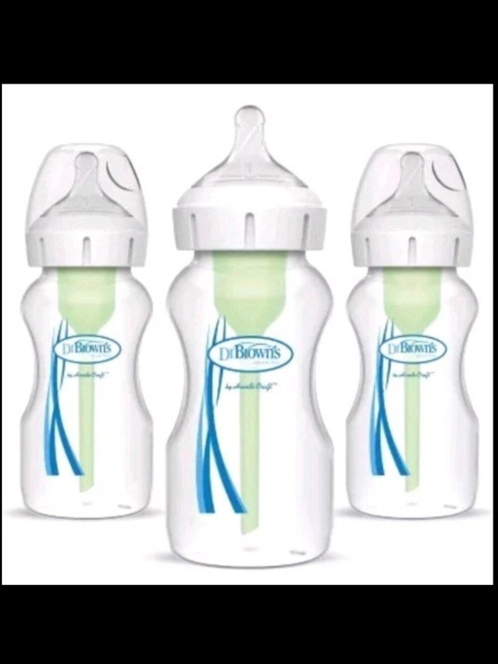 Brand New 🍼 Set Of 3 Dr. Brown's Wide Neck Anti-Colic BPA-Free Baby Bottles 9oz